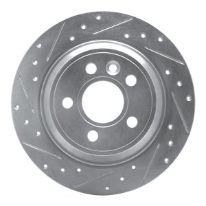 Volvo S80 Brake Rotor (1) - Rear Left - R1 Concepts - Drilled & Slotted - Silver - `07-`10